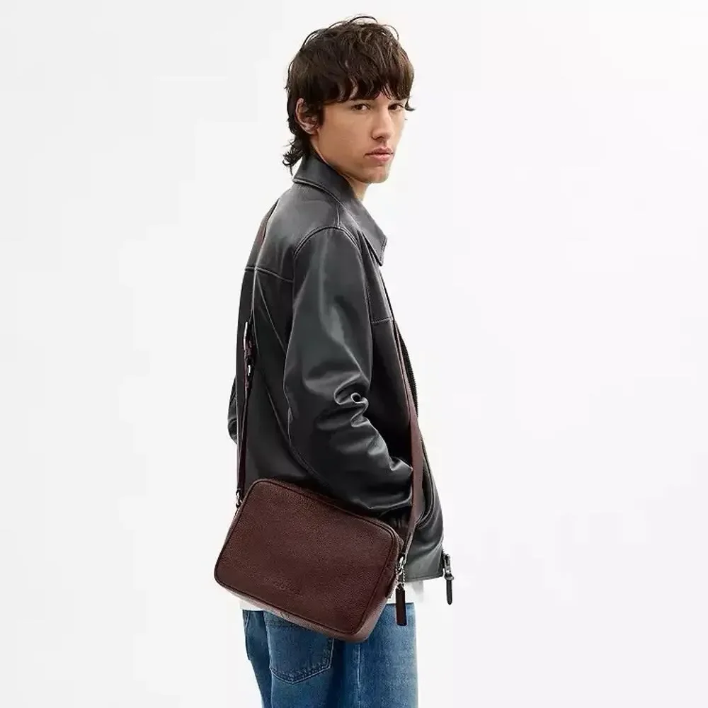 NWT Coach Colton Crossbody Bag 25 CES86 Silver/maple Refined pebble leather